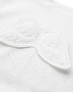 Angel Wing Pointelle Sleepsuit - White