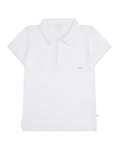 Angel Wing Polo Shirt - Child - White & Gold