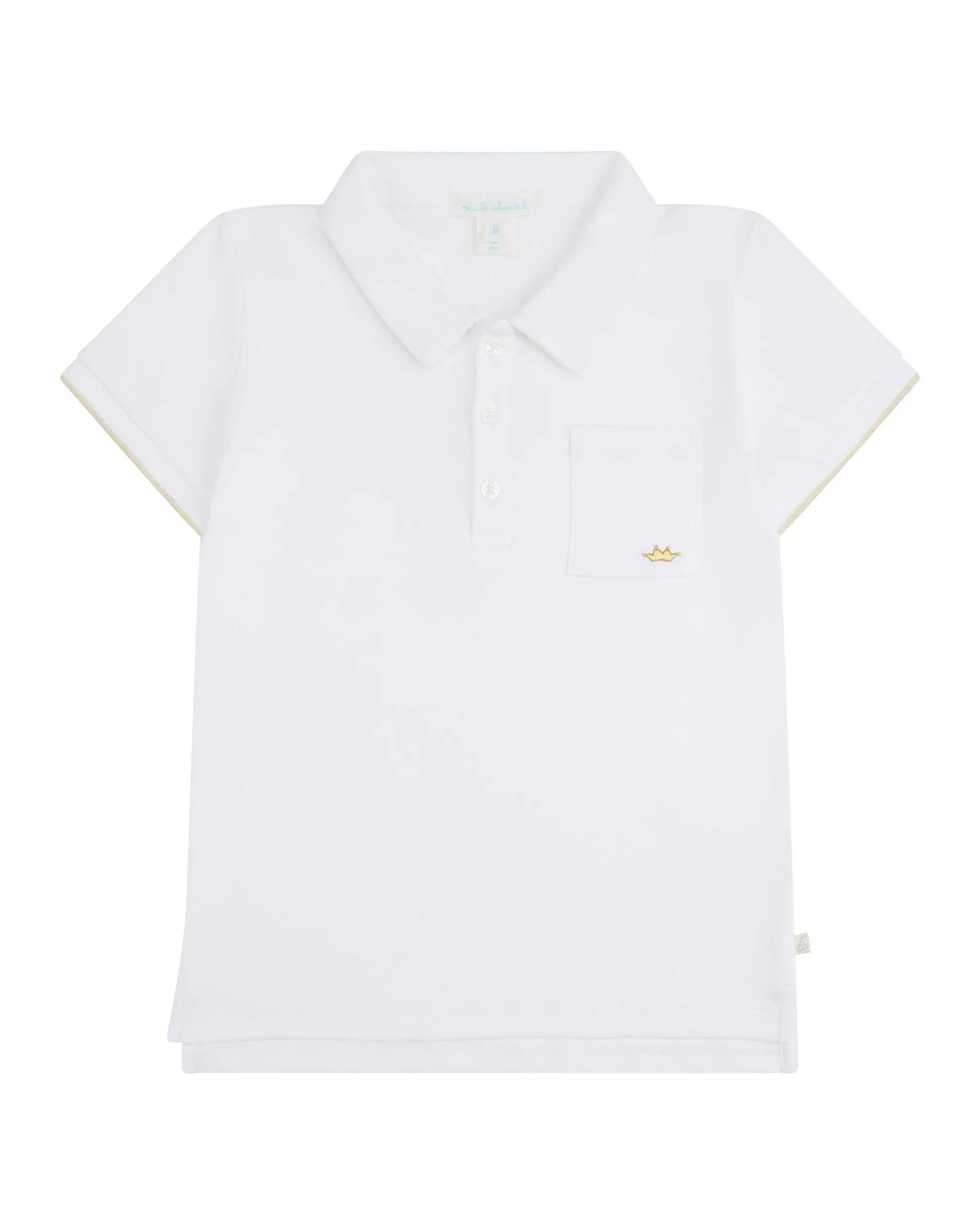 Angel Wing Polo Shirt - Child - White & Gold