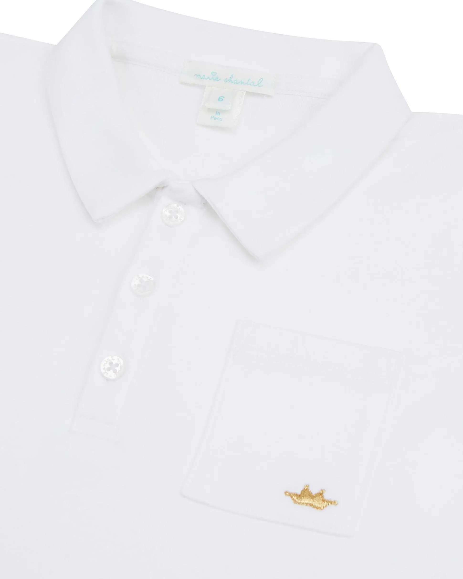 Angel Wing Polo Shirt - Child - White & Gold