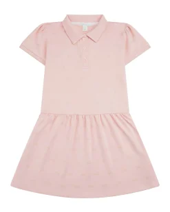 Angel Wing Print Polo Dress - Child Pink & Gold