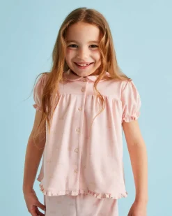 Angel Wing Print Pyjamas - Child Pink