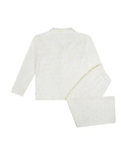 Angel Wing Print Pyjamas - Adult Cream