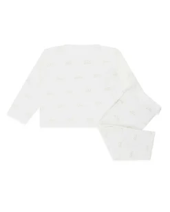 Angel Wing Print Wrap Set - Cream