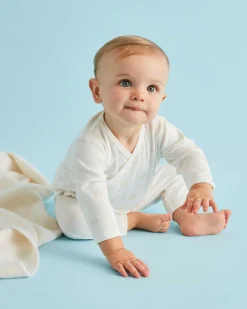 Angel Wing Print Wrap Set - Cream