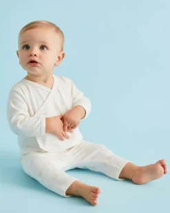 Angel Wing Print Wrap Set - Cream