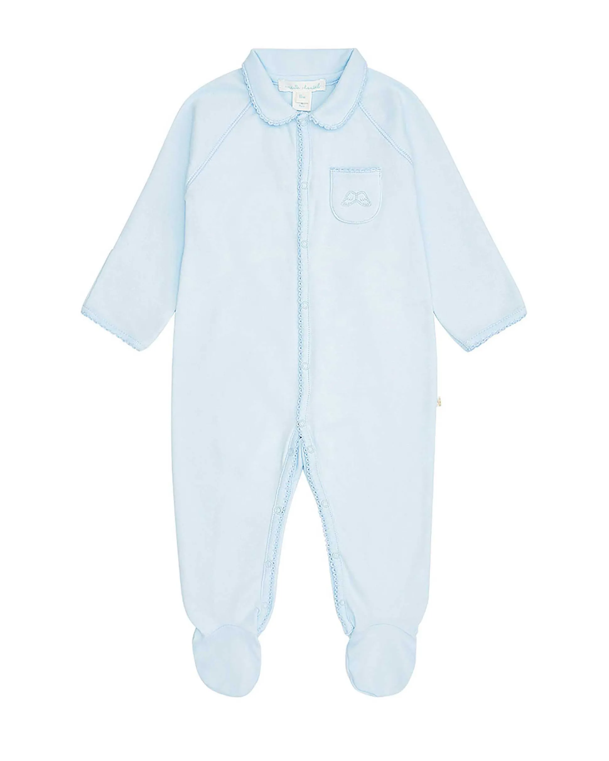 Angel Wing Sleepsuit With Mittens - Blue