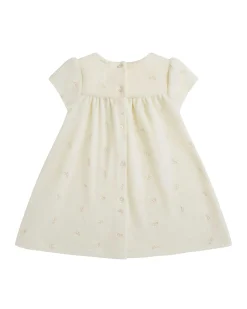 Angel Wing Velour Dress - Baby Cream