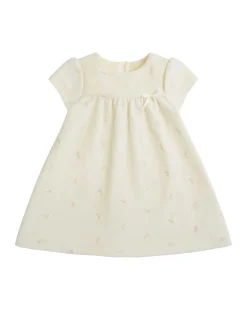 Angel Wing Velour Dress - Baby Cream