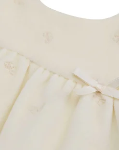 Angel Wing Velour Dress - Baby Cream
