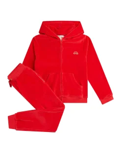 Angel Wing Velour Loungewear Set Child Berry