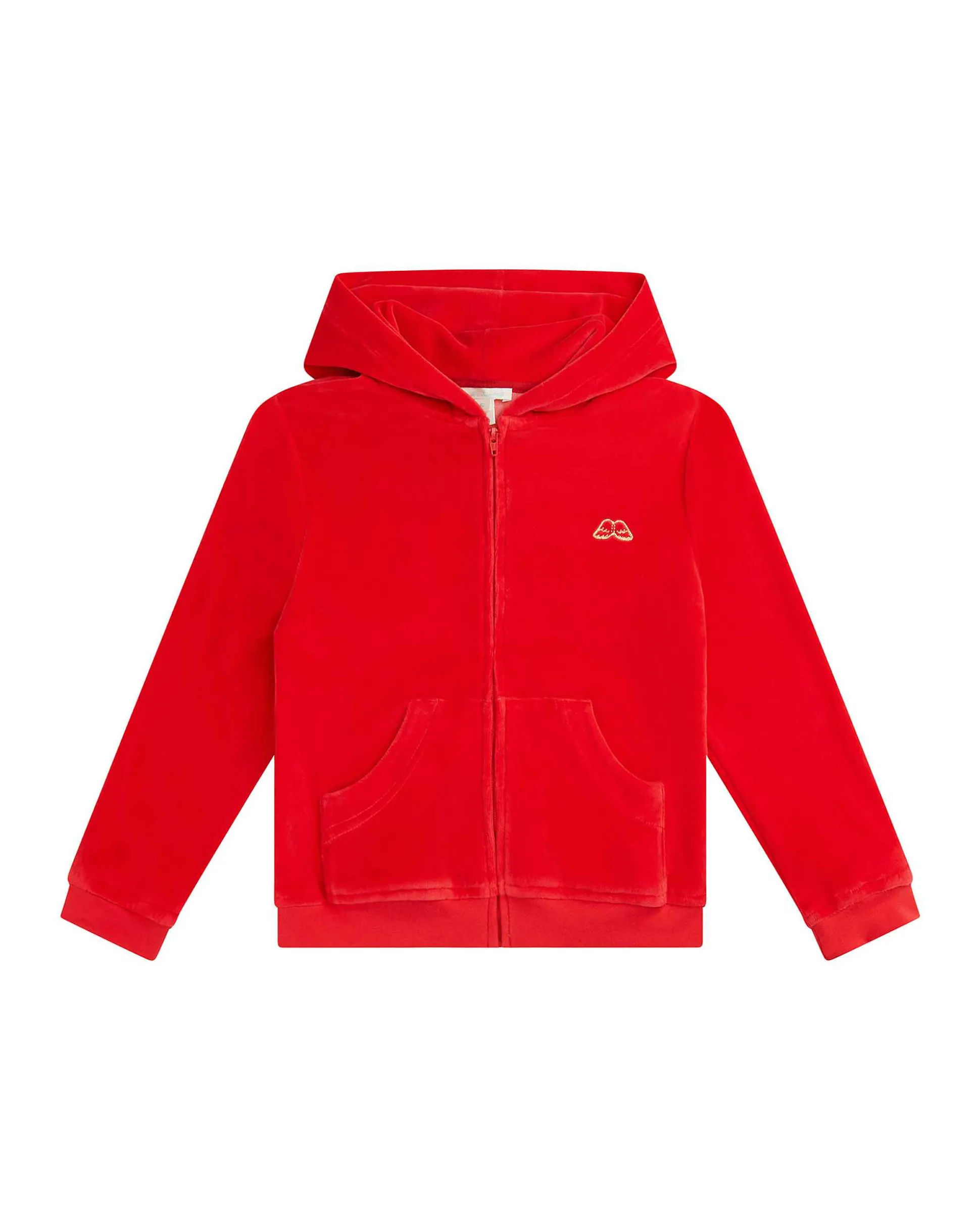 Angel Wing Velour Loungewear Set Child Berry