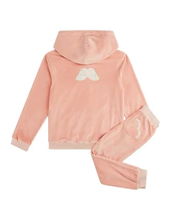 Angel Wing Velour Loungewear Set Child Dusty Pink