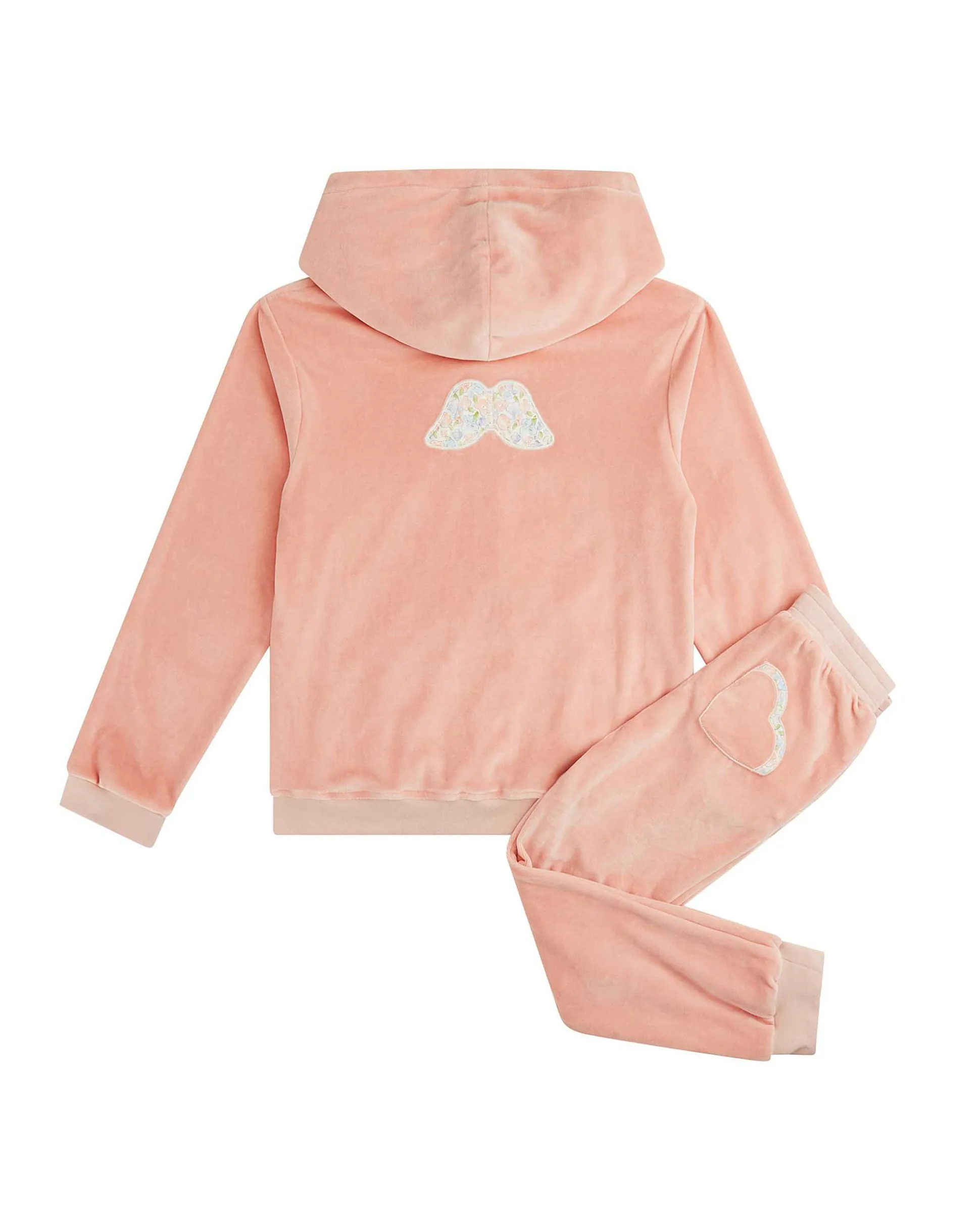 Angel Wing Velour Loungewear Set Child Dusty Pink