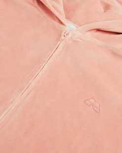 Angel Wing Velour Loungewear Set Child Dusty Pink