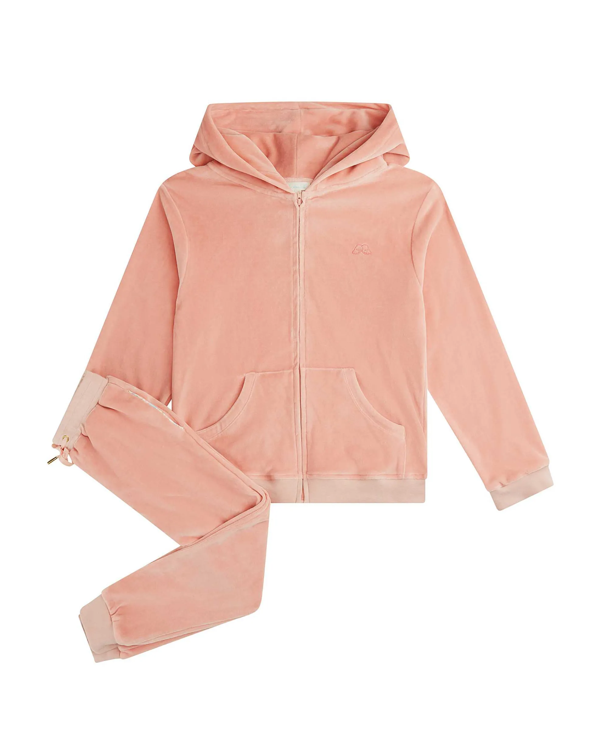 Angel Wing Velour Loungewear Set Child Dusty Pink