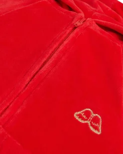 Angel Wing Velour Loungewear Set Baby Berry