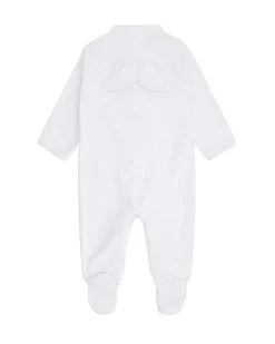Angel Wing Velour Sleepsuit - Blue