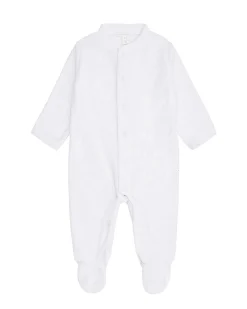 Angel Wing Velour Sleepsuit - Blue