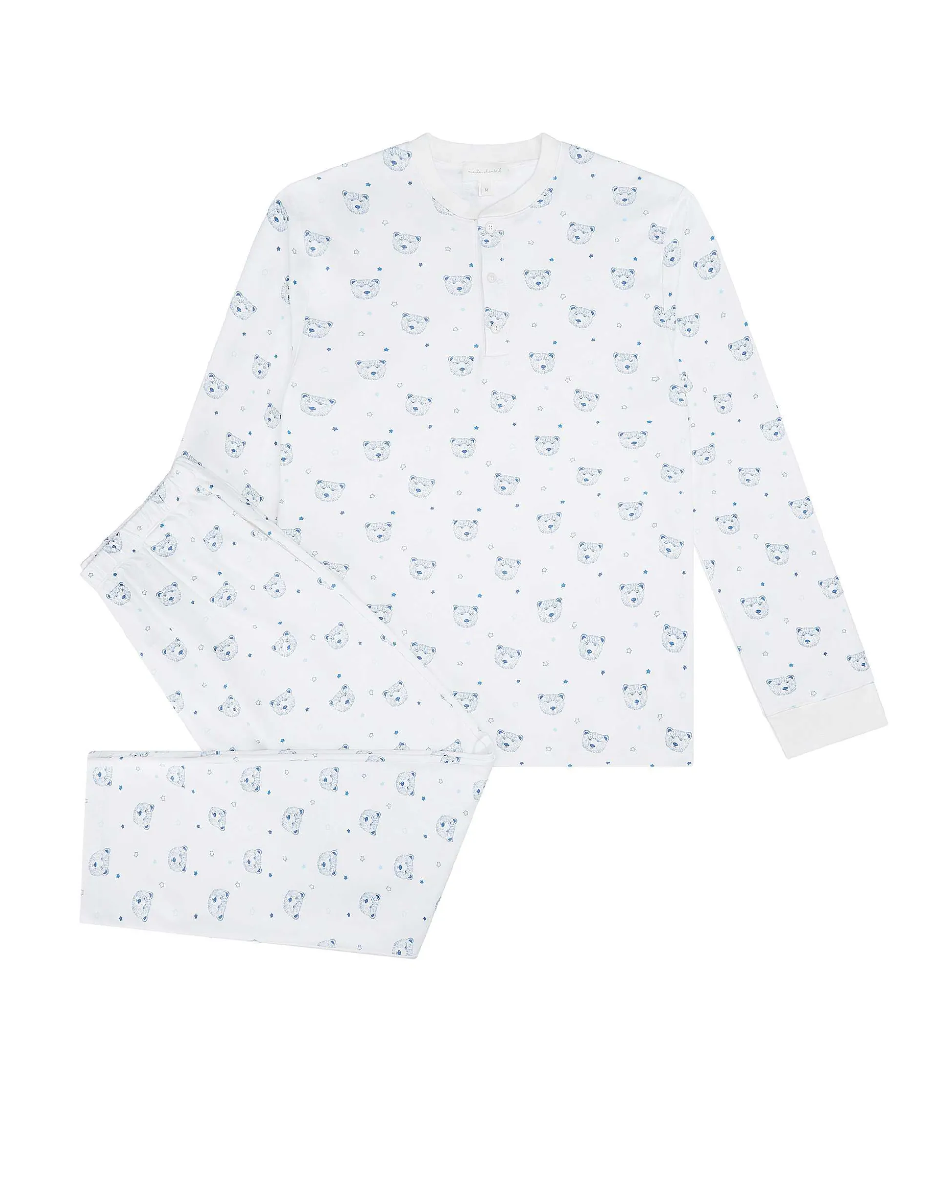 Bear Print Fitted Pyjamas - Adult