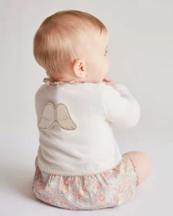 Briony Angel Wing Cashmere Cardigan - Ivory