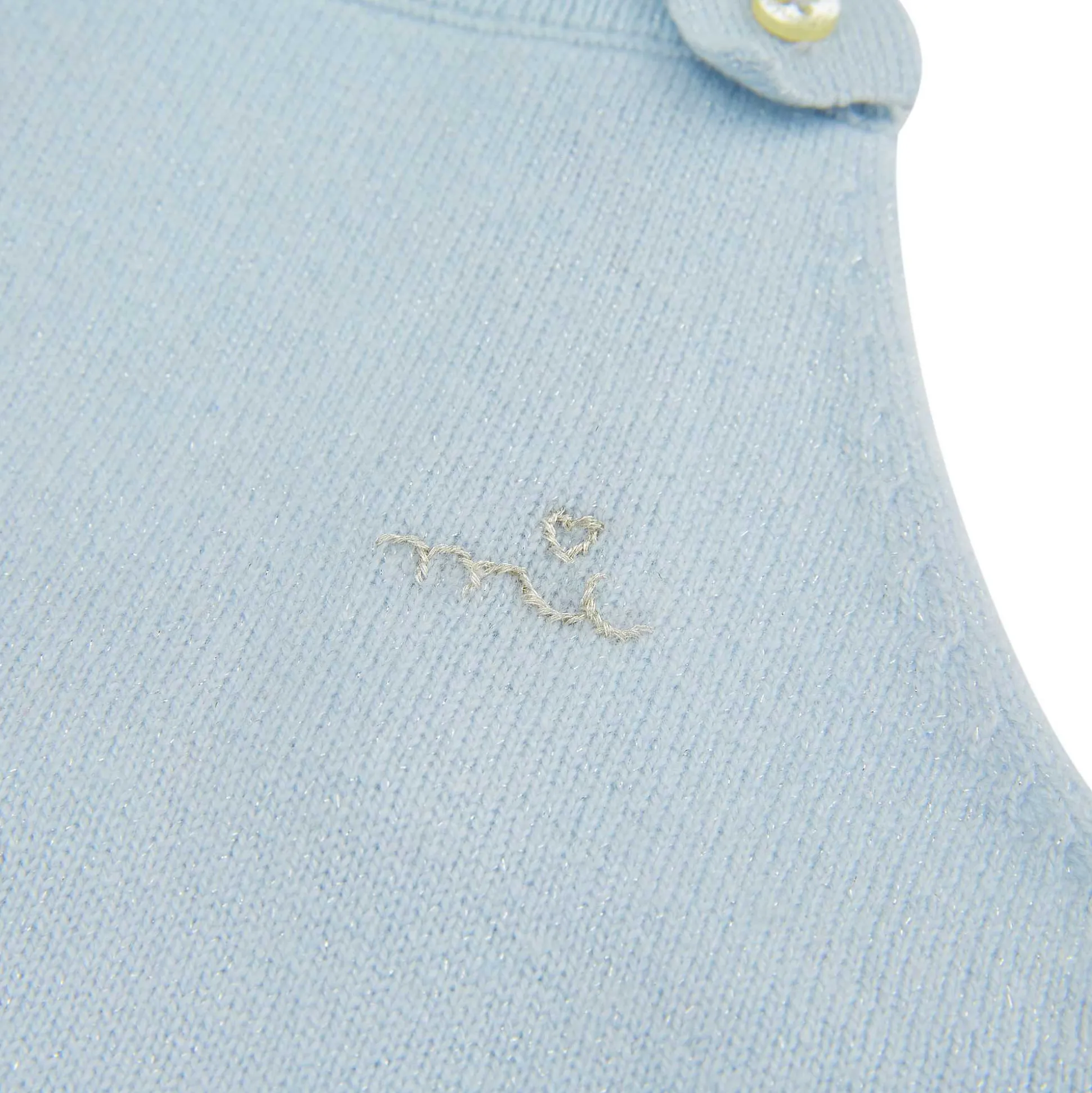 Cashmere Sparkle Romper - Pale Blue