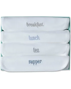 Embroidered Bib Set - Dusty Teal