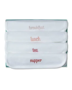 Embroidered Bib Set - Terracotta