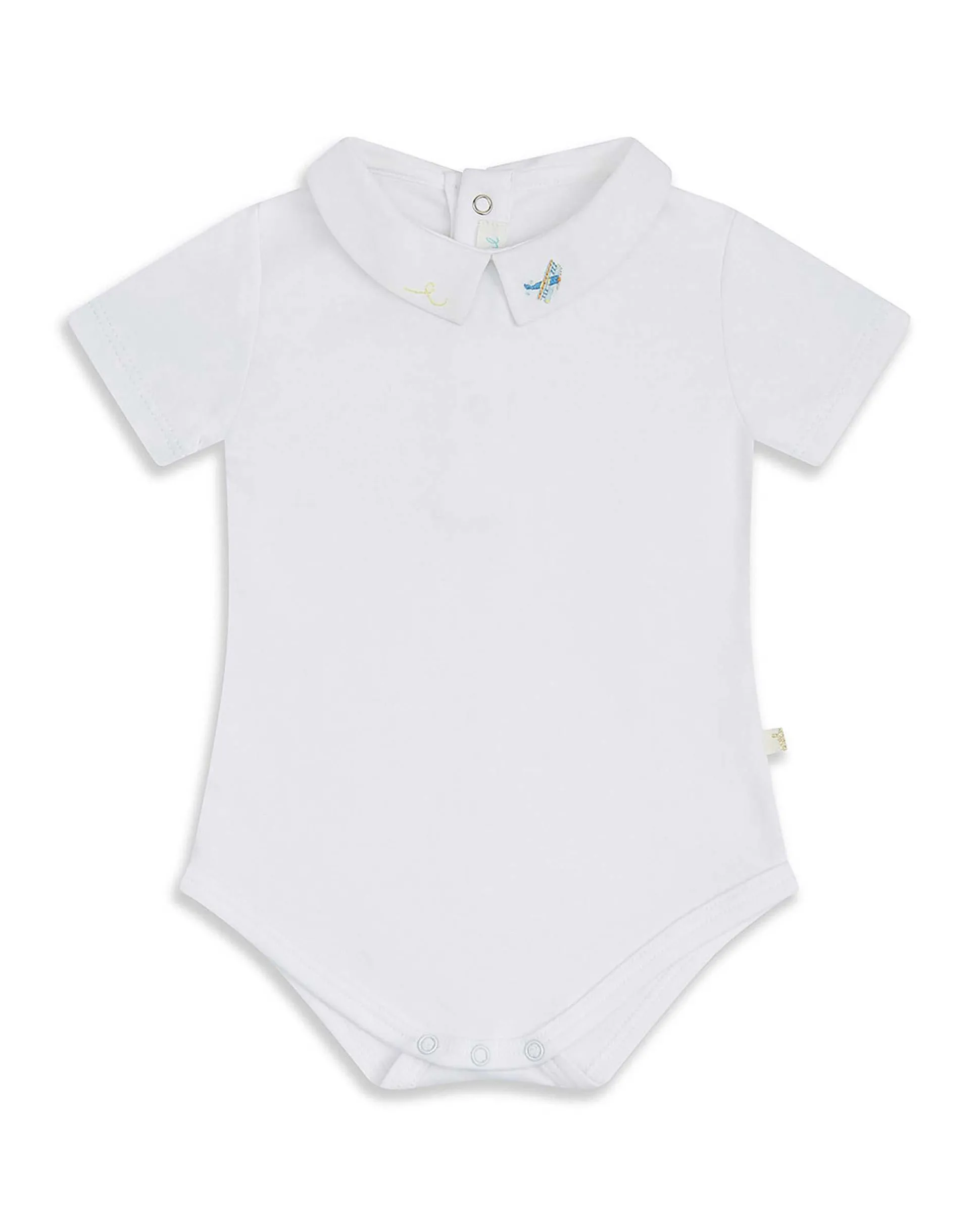 Embroidered Collar Onesie - Airplane