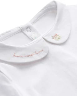 Home Sweet Home Peter Pan Collar Onesie - Pink