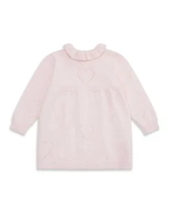 Knitted Heart Dress - Pink