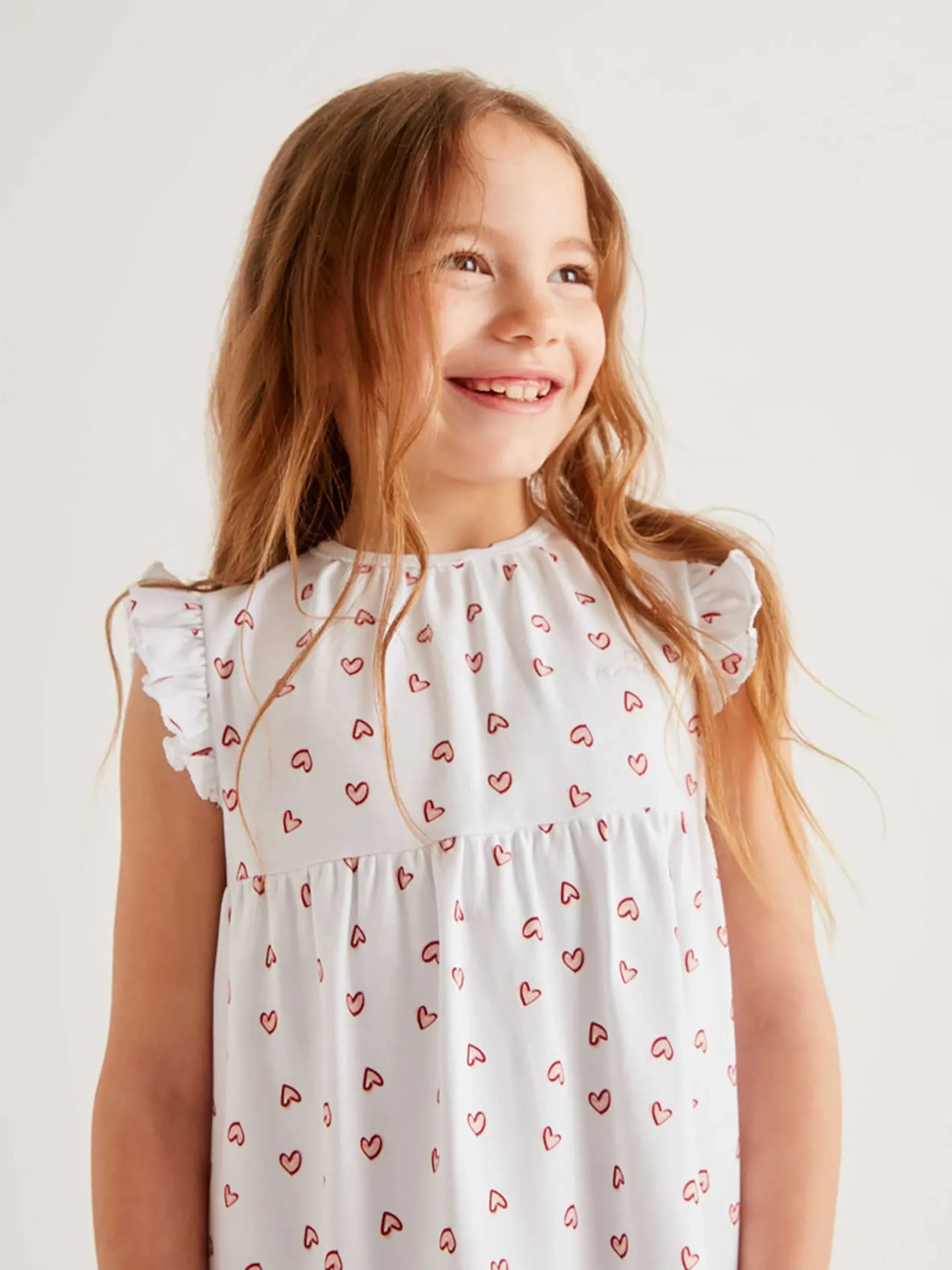 Love Heart Nightgown - Child White