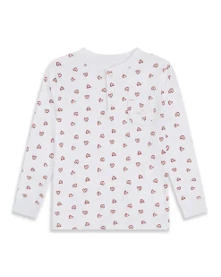 Love Heart Pyjama & Sleep Mask Set - Child White