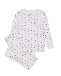 Love Heart Pyjama & Sleep Mask Set - Child White