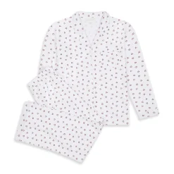 Love Heart Pyjama & Sleep Mask Set - Adult White