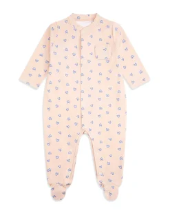 Love Heart Sleepsuit - Pink