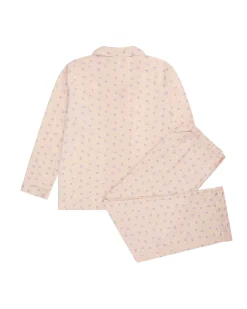 Love Heart Woven Cotton Pyjamas - Adult Pink