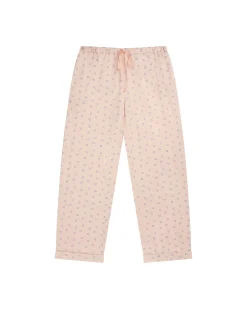 Love Heart Woven Cotton Pyjamas - Adult Pink