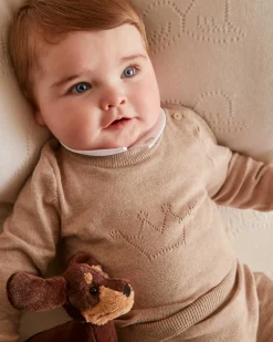 Pointelle Crawler Set - Crown Biscuit