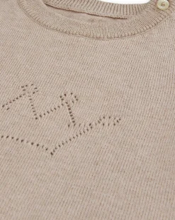 Pointelle Crawler Set - Crown Biscuit