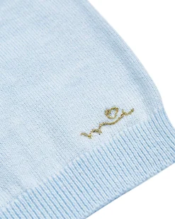 Pointelle Crawler Set - Crown Blue