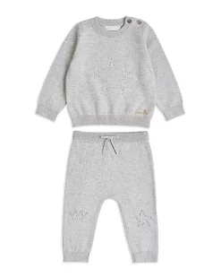 Pointelle Crawler Set - Star Grey