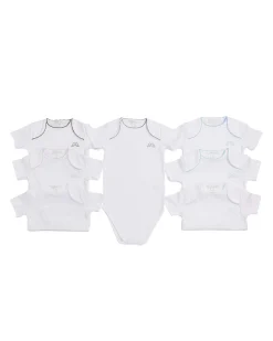 Set Of 7 Picot Onesies - Blue