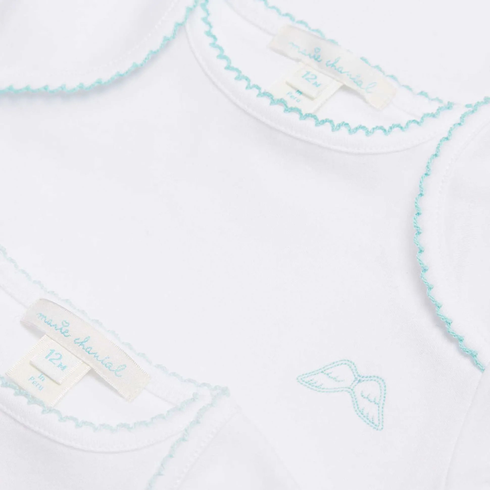 Set Of 7 Picot Onesies - Blue