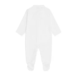Set Of Two Angel Wing Pointelle Sleepsuits - Blue & White