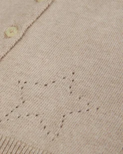 Star & Crown Pointelle Cardigan - Biscuit