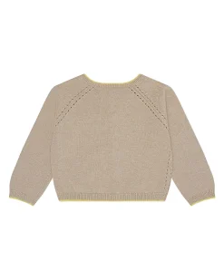 Star & Crown Pointelle Cardigan - Biscuit