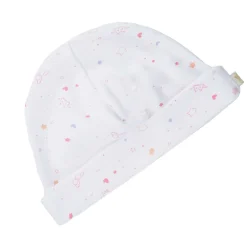 Star & Crown Print Hat, Bib And Mitten'S Set - Pink