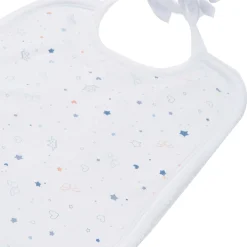 Star & Crown Print Hat, Bib And Mitten'S Set - Blue