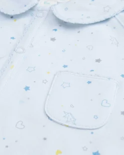 Star & Crown Sleepsuit - Blue